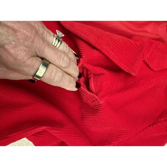 Vintage Red Corduroy Blazer With Beige Patch Sleeves, 2 Button, Size 44 - Picture 5 of 16